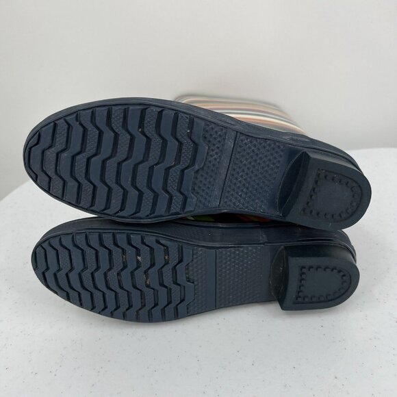 Coach Womens Striped Rain Boots Multicolor Rubber Size 6B - Picture 7 of 10